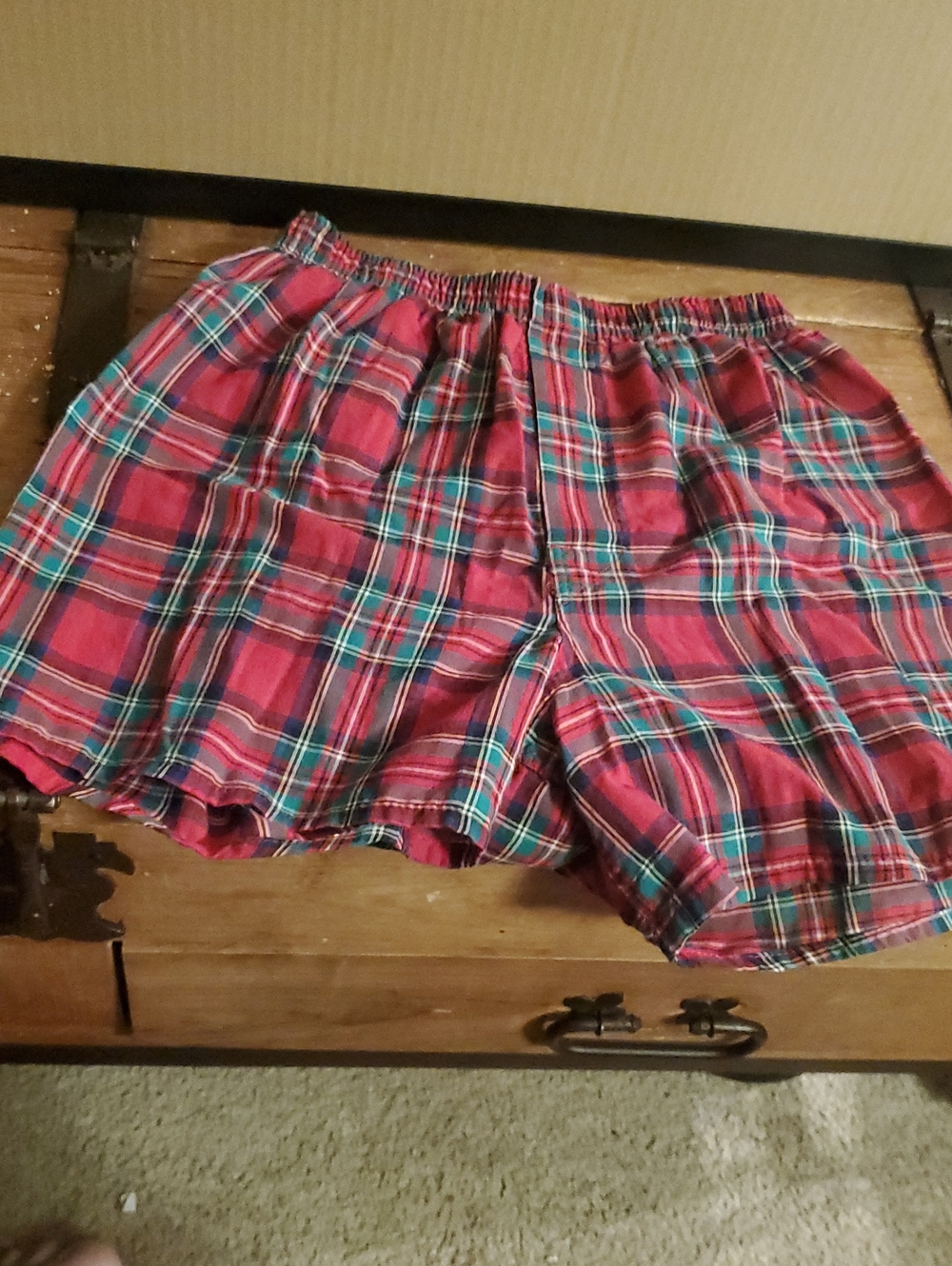 Kids Red Plaid Boxer Shorts